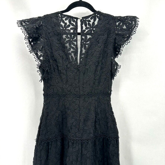 Lost + Wander Madonna Blossom Organza Midi Dress Size XS Black Lace Coquette NWT - Picture 5 of 12